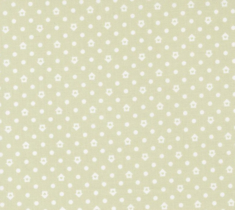 Cottage Charm Dots and Houses Pear by My Sew Quilty Life for Moda Fabrics