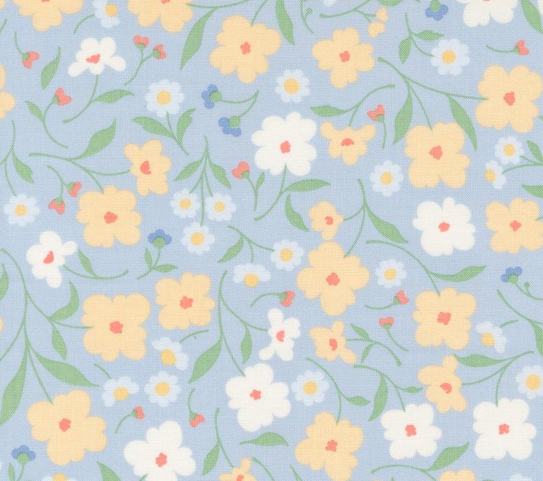 Cottage Charm Wallpaper Florals Powder Blue by My Sew Quilty Life for Moda Fabrics