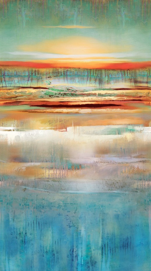 Tranquil Tides Sunrise Ombre Blue/Green by Tim Parker for Northcott Fabrics