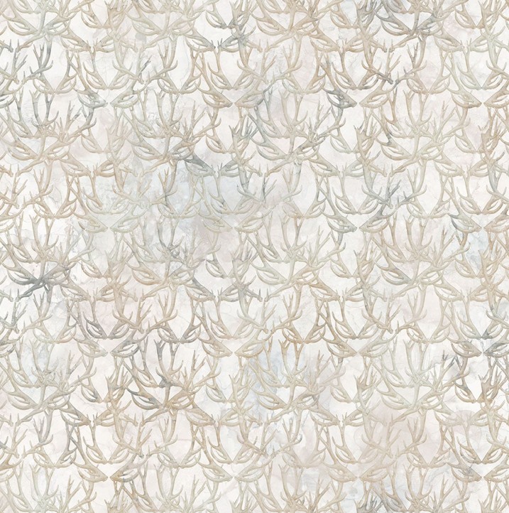 Highland View Antlers White by Deborah Edwards & Melanie Samra for Northcott Fabrics