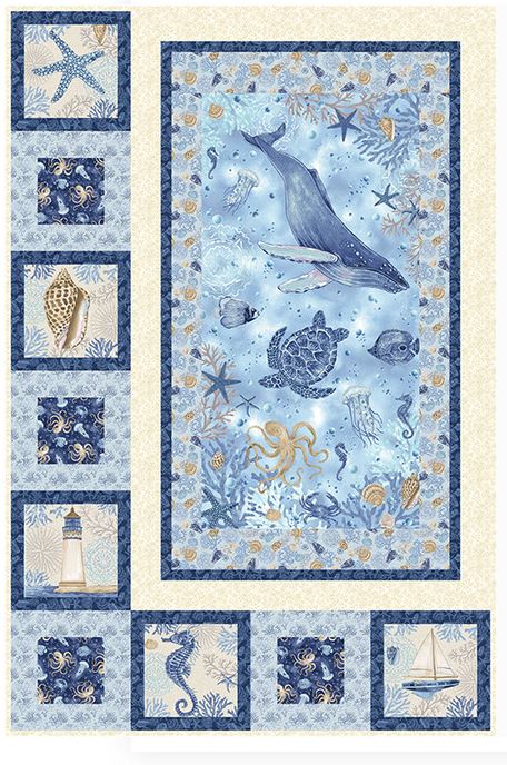 Cobalt Pristine Seas Quilt Kit by Henry Glass