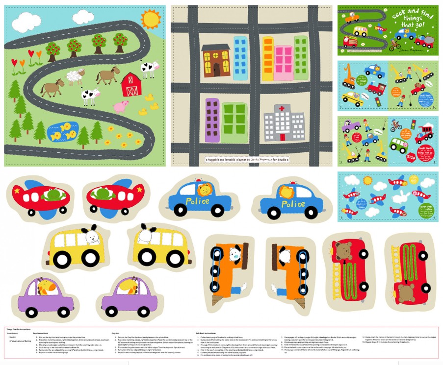 Things That Go Playmat and Soft Book Panel by Studio e