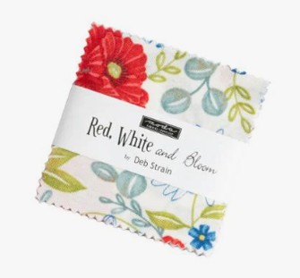 Red, White and Bloom Charm Pack by Deb Strain from Moda
