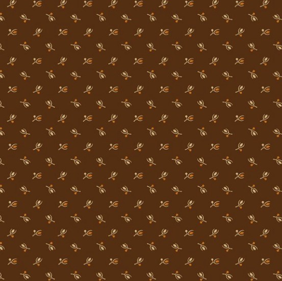 Paula's Companions II Buds Brown By Paula Barnes For Marcus Fabrics