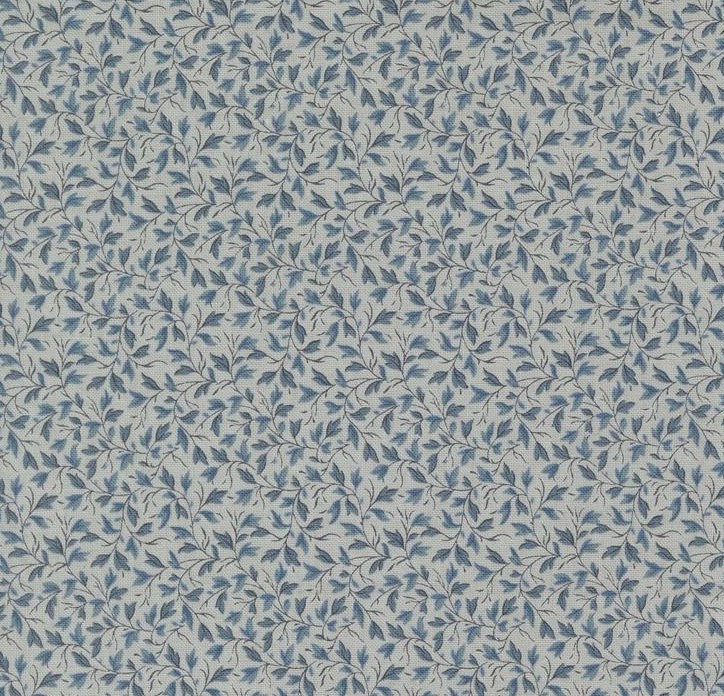 Sacre Bleu Primvere Leaves Ciel Blue by French General for Moda Fabrics