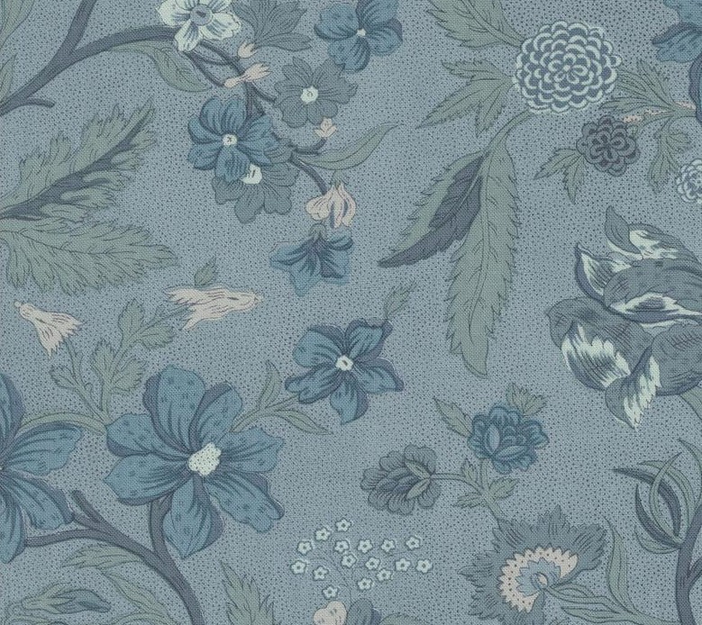 Sacre Bleu Parterre Florals French Blue by French General for Moda Fabrics