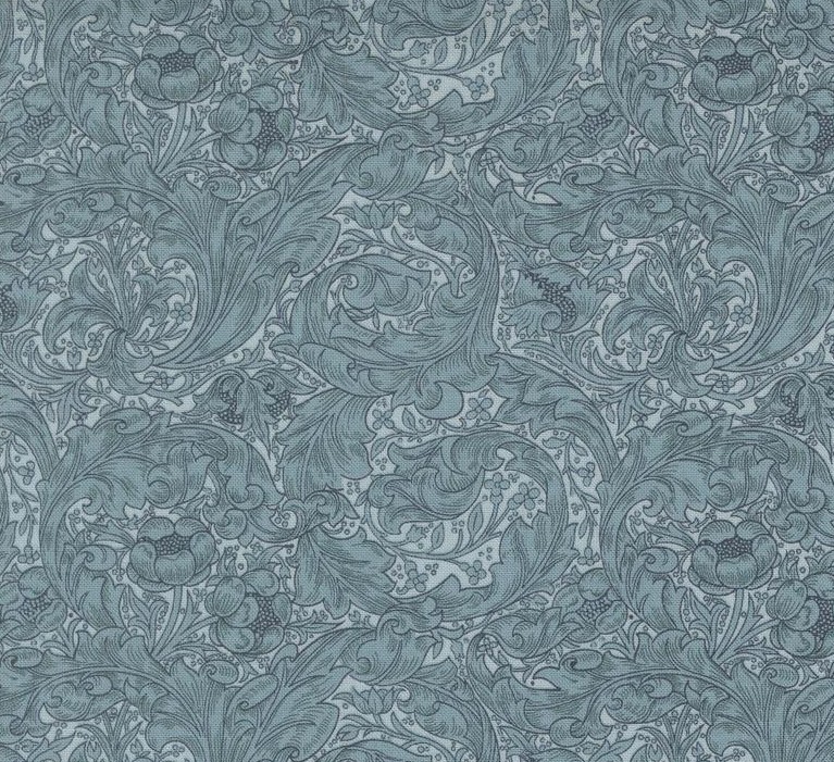 Morris Manor Bachelors Buttons Sky by Barbara Brackman for Moda Fabrics
