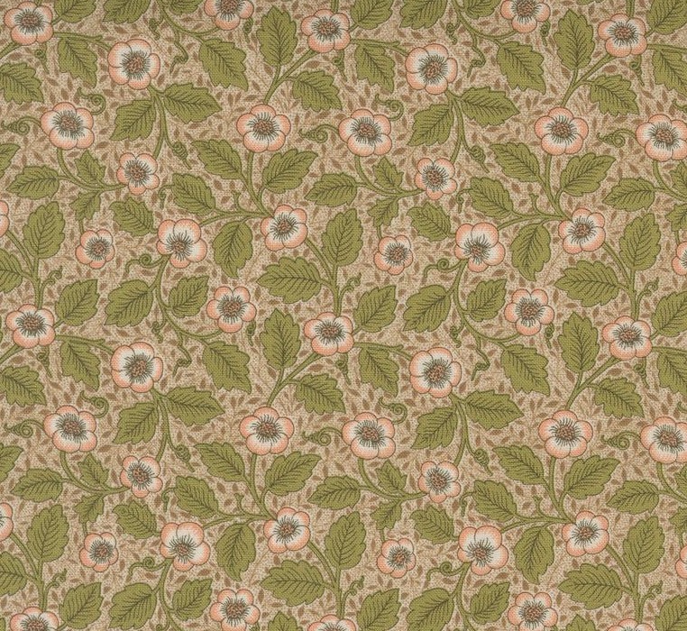 Morris Manor Antipodes Florals Porcelain by Barbara Brackman for Moda Fabrics