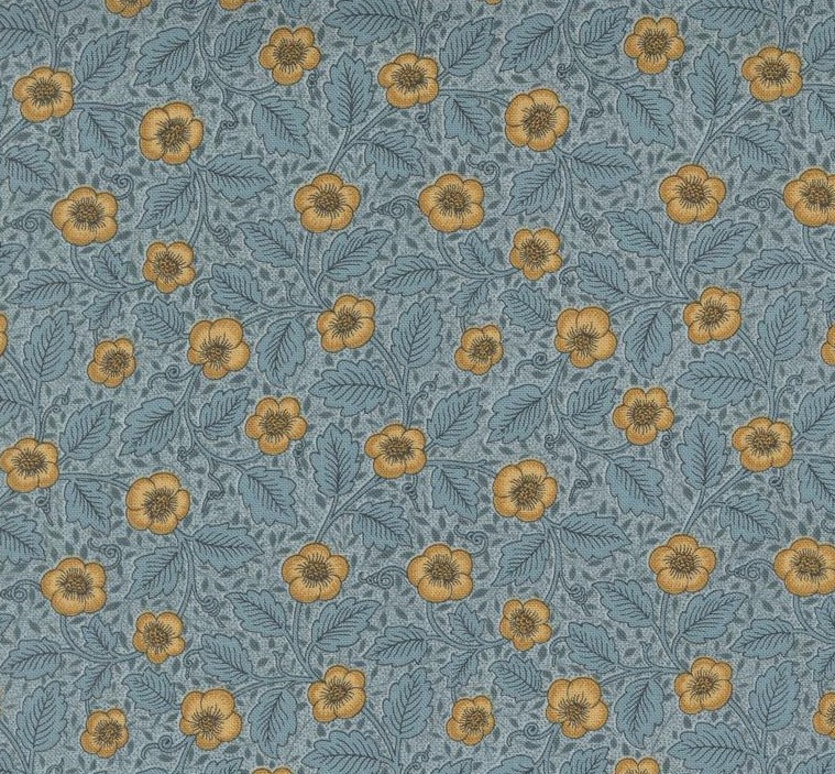 Morris Manor Antipodes Florals Sky by Barbara Brackman for Moda Fabrics