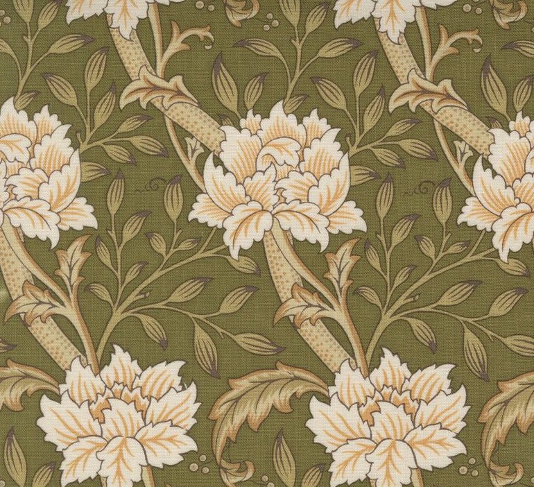 Morris Manor Hammersmith Florals Sage by Barbara Brackman for Moda Fabrics