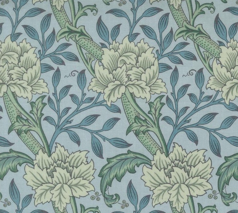 Morris Manor Hammersmith Florals Sky by Barbara Brackman for Moda Fabrics