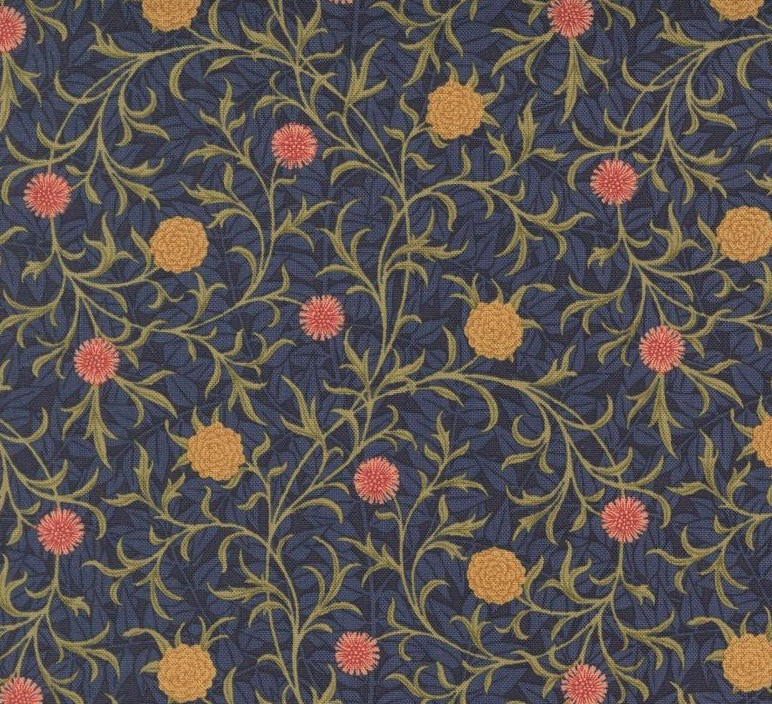 Morris Manor Scroll Florals Twilight by Barbara Brackman for Moda Fabrics