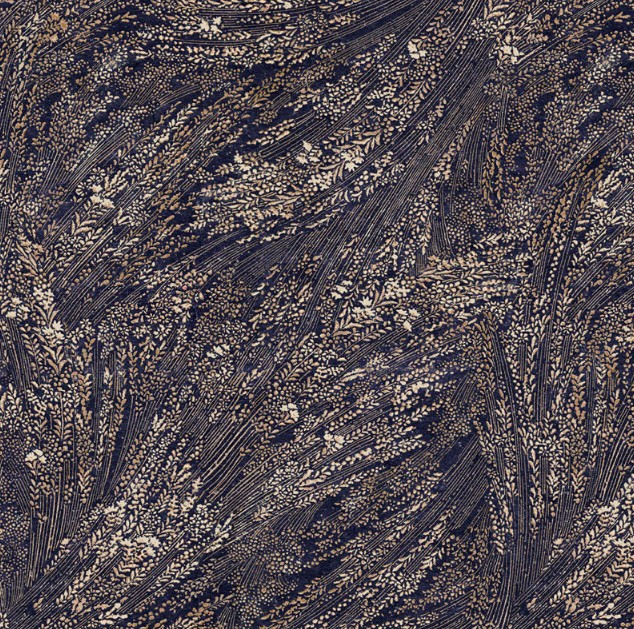 Meadow Breeze Wide Back Leaves Navy from P&B Textiles