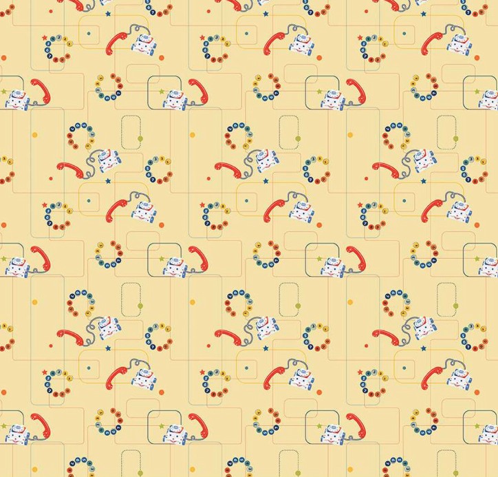 Pop 'n Play Phones Yellow from Riley Blake Designs