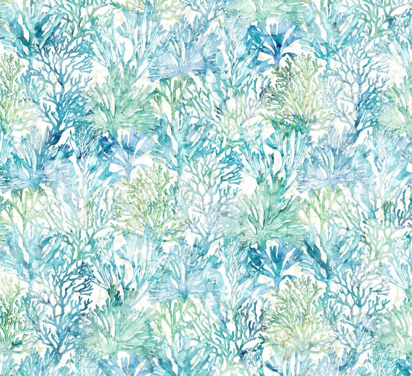 Deep Blue Coral White by Deborah Edwards & Melanie Samra for Northcott Fabrics