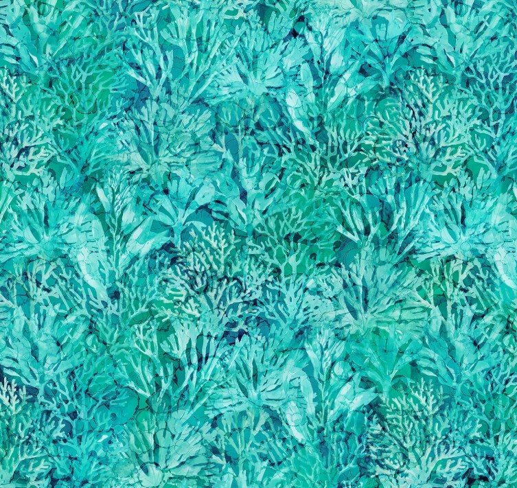 Deep Blue Coral Teal by Deborah Edwards & Melanie Samra for Northcott Fabrics