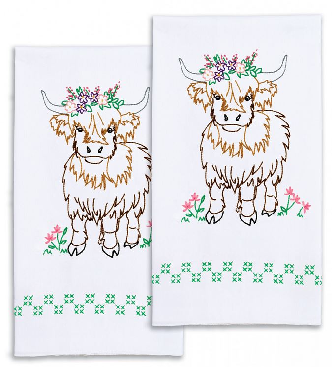 Highland Cow Hand Towel Kit from Jack Dempsey