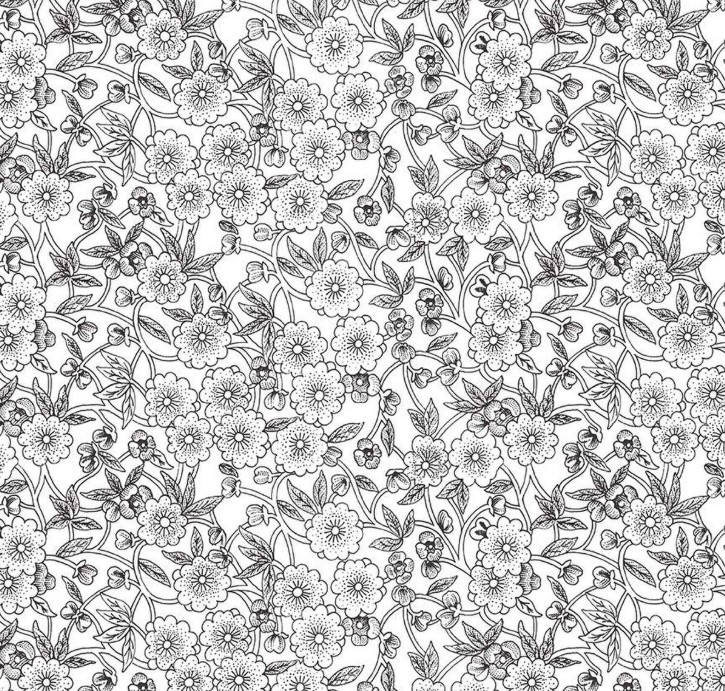 Sewing Seeds III Porcelain Petals White by J. Wecker Frisch for Riley Blake Designs