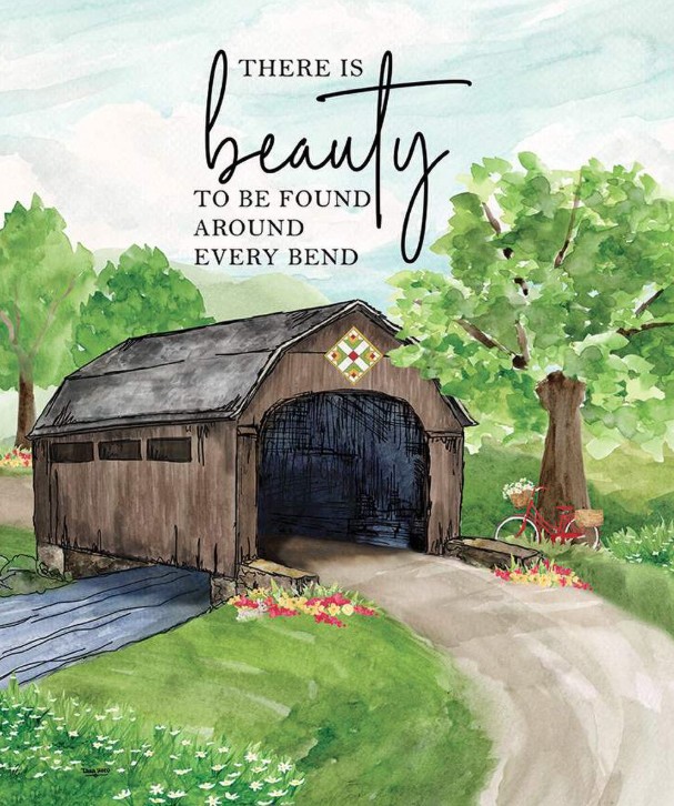 Covered Bridges in Spring There is Beauty Panel by Tara Reed for Riley Blake Designs