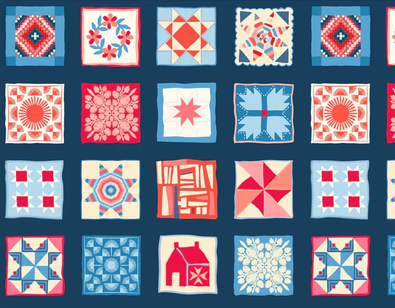 Cross Country Quilt Show Navy by Tamara Kate for Windham Fabrics