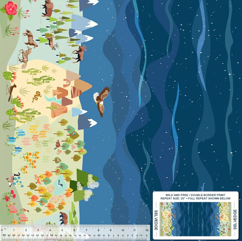 Cross Country Wild and Free Navy by Tamara Kate for Windham Fabrics