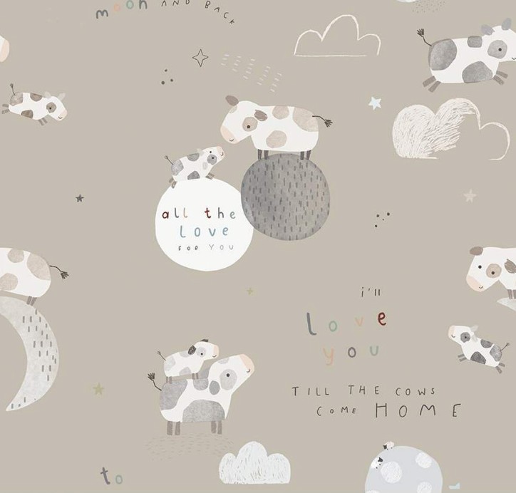 Flannel Till the Cows Come Home Main Taupe from Riley Blake Designs