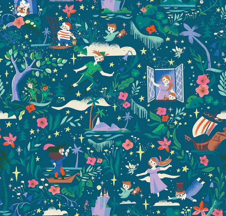 Forever Neverland Main Night by Jill Howarth for Riley Blake Designs