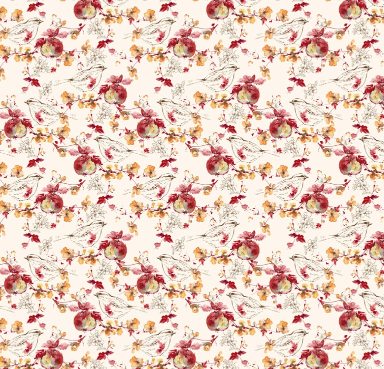 Blooming Memories Apples Cream by Hina Mirza for Figo Fabrics
