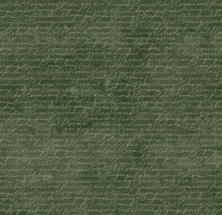 Blooming Memories Text Green by Hina Mirza for Figo Fabrics