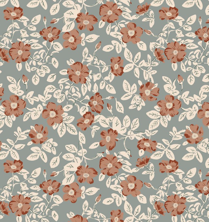 Charmwood Floral Green by Bernadett Urbanovics for Figo Fabrics