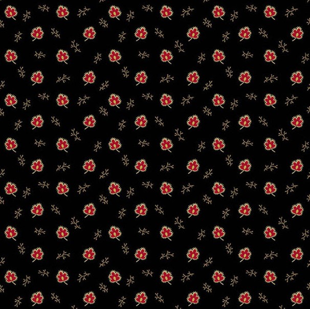 Carolina Acorn Leaf Black by Jo Morton for Andover Fabrics