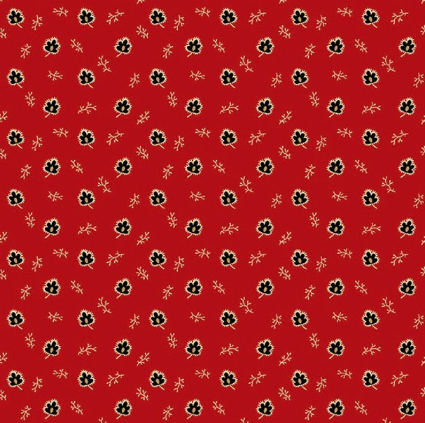 Carolina Acorn Leaf Red by Jo Morton for Andover Fabrics