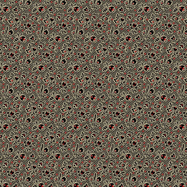 Carolina Budding Beauty Black by Jo Morton for Andover Fabrics