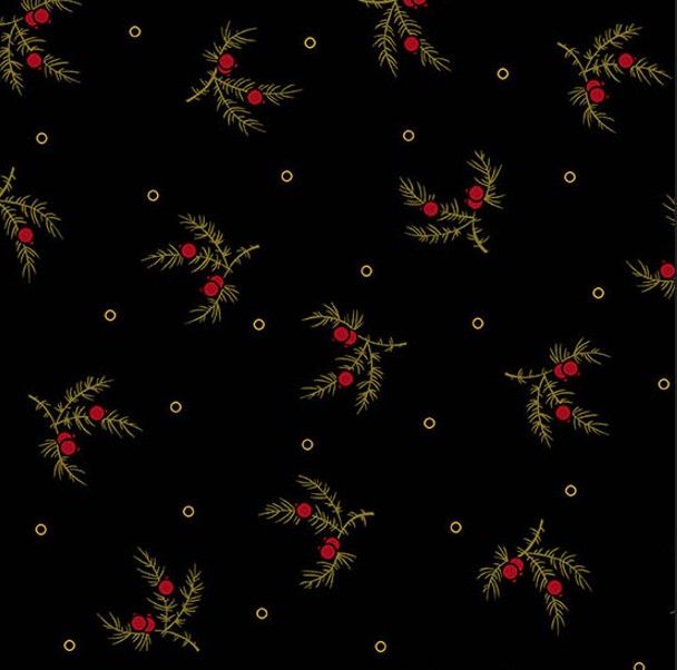 Carolina Tossing Sprig Black Red by Jo Morton for Andover Fabrics