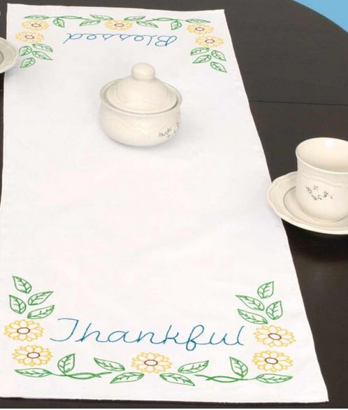 Thankful & Blessed Table Runner from Jack Dempsey
