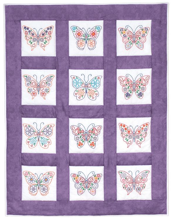 Butterflies 9 Inch Theme Quilt Blocks from Jack Dempsey