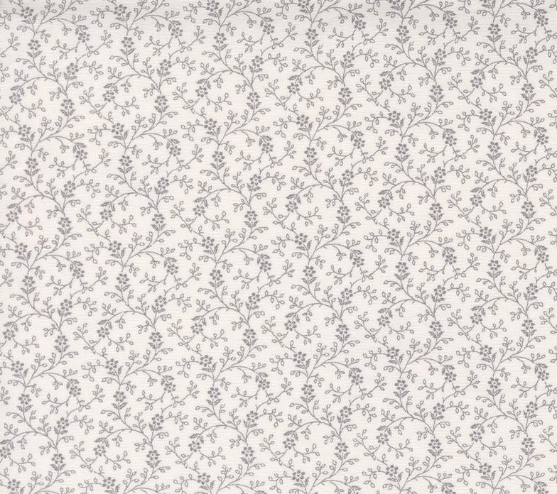 Itty Bitty Background Gatherings Flowers Vines Grey by Primitive Gatherings for Moda Fabrics