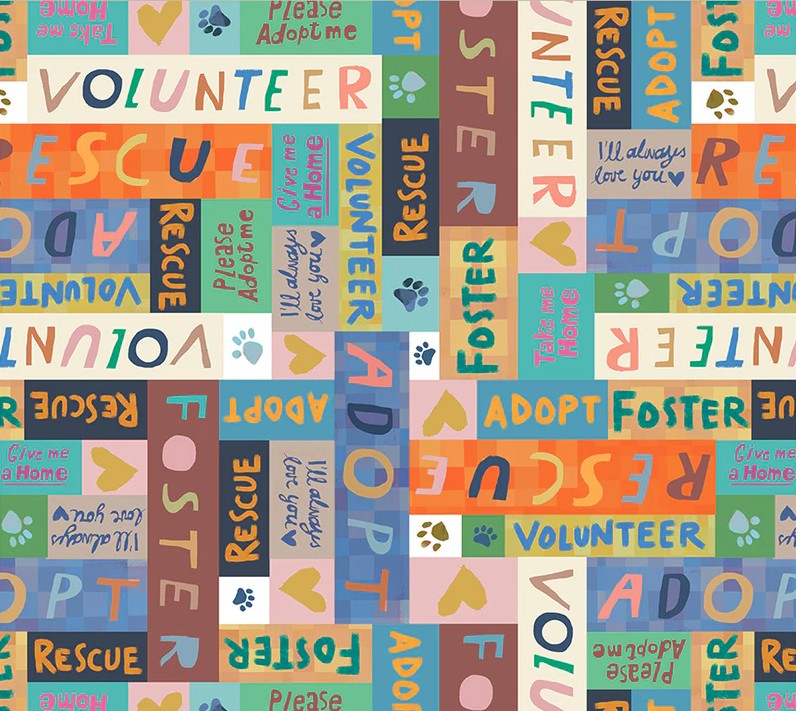 Fur-ever Friends Rescue & Adopt Multi by Gareth Lucas for Windham Fabrics