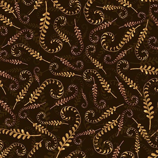 Forest Floor Vines Brown by Barb Tourtillotte for Henry Glass Fabrics