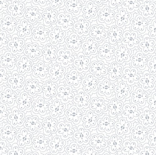 Quilter's Flour VI Dotted Flowers White on White from Henry Glass Fabrics