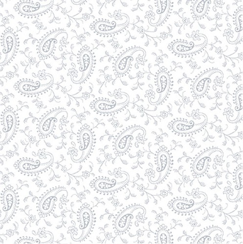 Quilter's Flour VI Paisley White on White from Henry Glass Fabrics