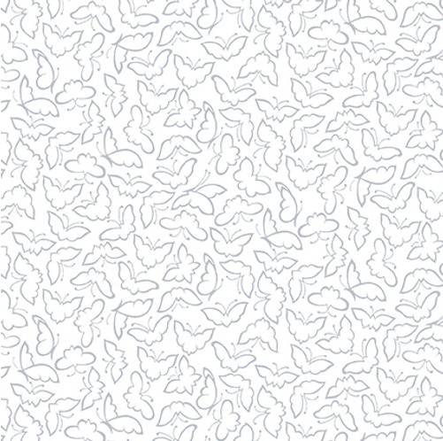 Quilter's Flour VI Butterflies White on White from Henry Glass Fabrics