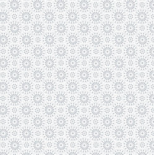 Quilter's Flour VI Geometric Circular Floral White on White from Henry Glass Fabrics