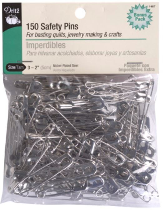 Dritz Size 3 Nickel Safety Pins 150 Ct