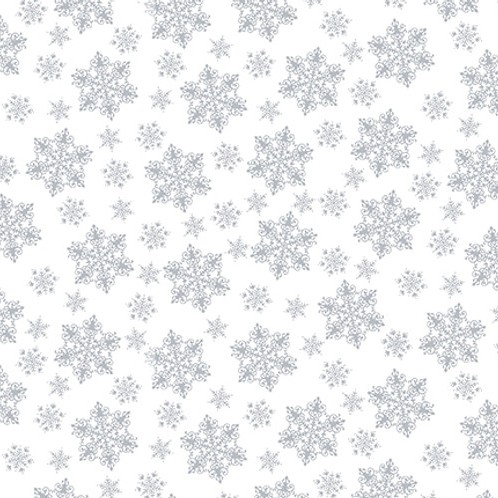 Quilter's Flour VI Medium Snowflake White on White from Henry Glass Fabrics