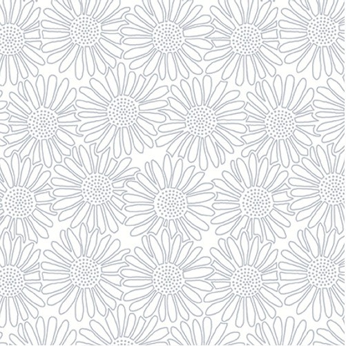 Quilter's Flour VI Stacked Daisies White on White from Henry Glass Fabrics