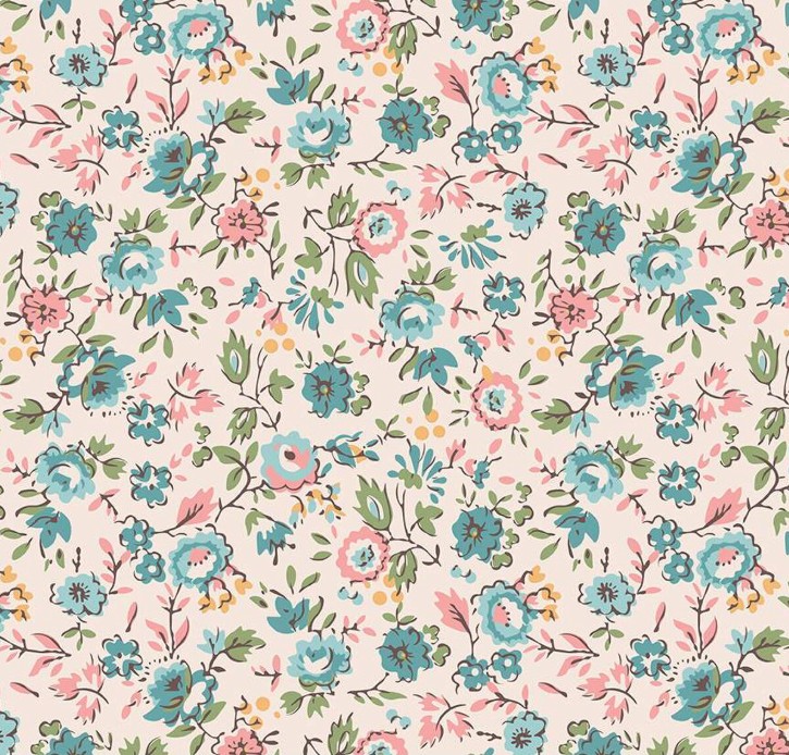 Piece & Plenty Wide Back Floral Latte by Lori Holt for Riley Blake Designs