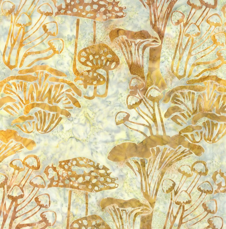 Mushroom Medley Batiks Mushrooms Light Sea Fog from Banyan Batiks