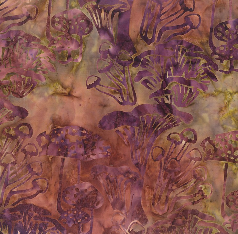 Mushroom Medley Batiks Mushrooms Clay from Banyan Batiks