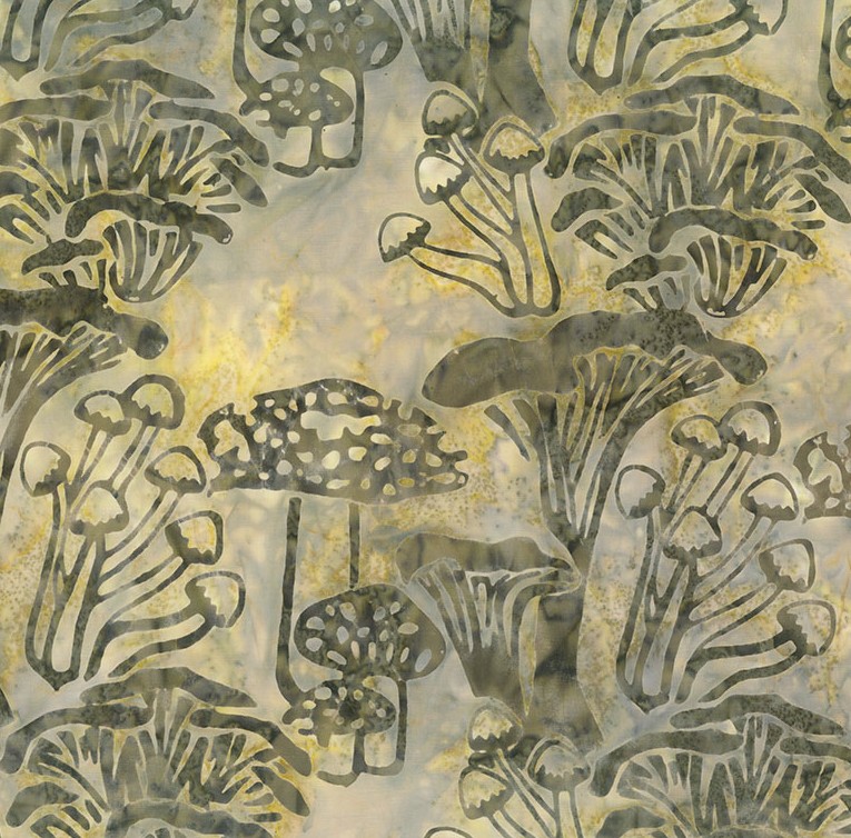 Mushroom Medley Batiks Mushrooms Khaki from Banyan Batiks